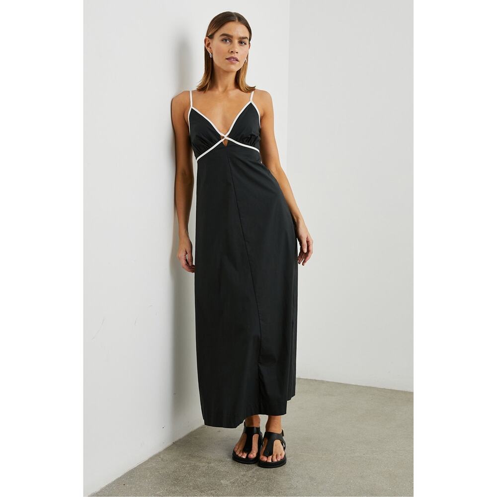 Rails Jessa Maxi Dress Black White XL smocked back
